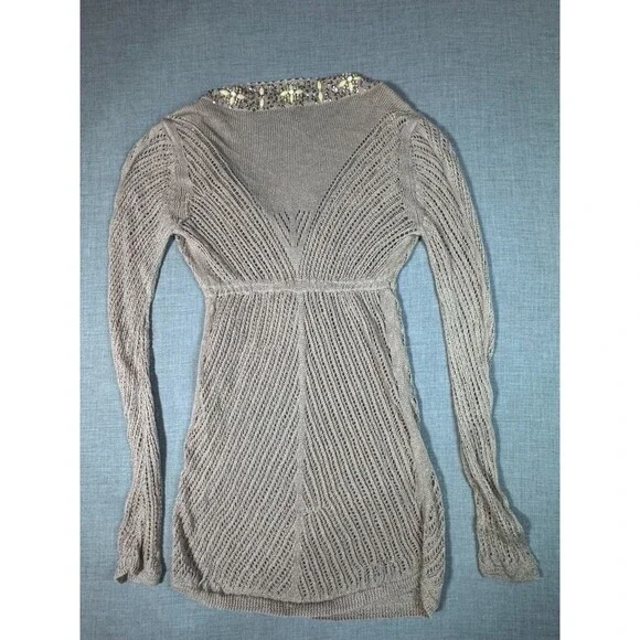 Victoria’s Secret Beaded Swim Cover Up XS Boho Crochet Knit Tunic Y2K Beach - Picture 3 of 9